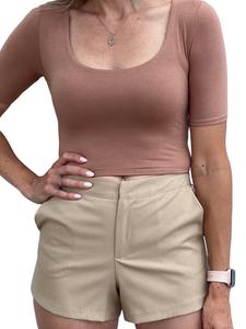 Повседневный круглый топ песочного цвета Be cool, Sand