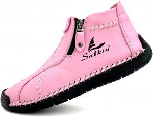 Женские сандали Salkin ручной работы, повседневная уличная мода, ботильоны с молнией, женские кроссовки на все сезоны, винтажный стиль, доступно в розовом, зеленом, желтом и фиолетовом цветах