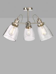 Светильник Revival Semi Flush для потолка John Lewis, Clear/Polished Nickel
