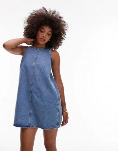 Платье-трапеция из денима Levi's в стиле 90-х, средне-синего цвета
