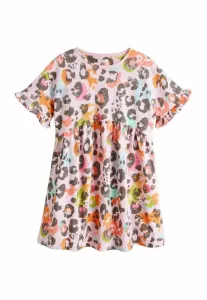 Платье-Джерси с коротким рукавом, прямого кроя. Next, Pink Animal