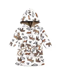 Детский халат для мальчиков Hudson Mink с подкладкой из искусственного меха для бассейна и пляжа, цвет Eucalyptus Hudson Baby, коричневый