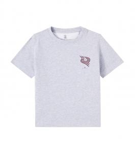 Футболка из хлопка с принтом Brunello Cucinelli Kids, Grigio
