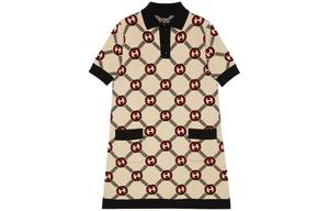 Платье с короткими рукавами женское хаки Gucci