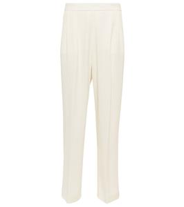 Прямые брюки с высокой талией из кади Thea Joseph, слоновая кость