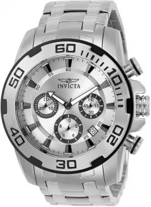 Мужские кварцевые часы-хронограф Pro Diver 22317 с серебристым циферблатом Invicta, silver