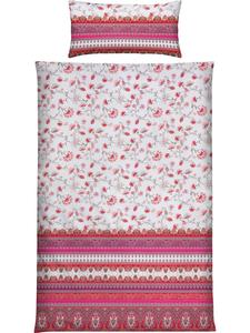 Постельное белье из атласа Мако розового и белого цветов Erwin Müller, 135x200 см + 40x80 см