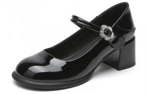 Туфли Мэри Джейн на массивном каблуке 5,8 см женские KEKAFU, черные, размер 15