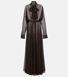 Платье-рубашка из сетки с рукавами-фонариками Norma Kamali, Espresso