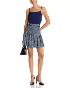 Мини-Юбка из трикотажа с заниженной талией и складками от Lani Lynn. Misook, синий