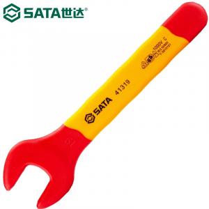 SATA 41319 рожковый ключ VDE, высоковольтная изоляция, 1000 В, устойчивый к давлению гаечный ключ, хромованадиевая сталь, 19 мм