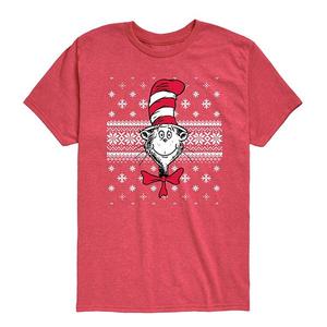 Футболка с принтом «Кот в шляпе» для мальчиков 8-20 Dr. Seuss, Heather Red