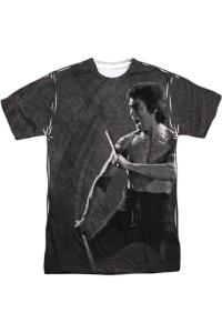 Футболка с коротким рукавом и принтом дракона Брюса Ли для взрослых, 100% полиэстер Gildan, белый