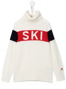 Джемпер с высоким воротником и принтом Perfect Moment Kids, белый