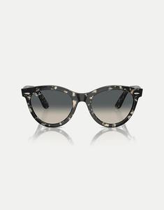 Солнцезащитные очки Ray-Ban Wayfarer с круглыми линзами серого цвета «Гаванна»