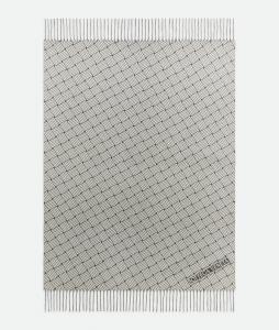 Cashmere blanket with intreccio motif BOTTEGA VENETA, серый