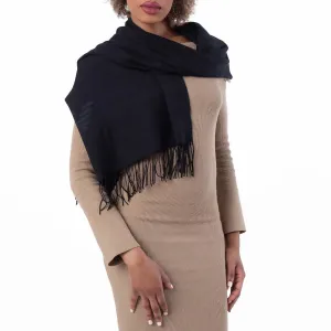 Шарф с принтом орла и бахромой Emporio Armani