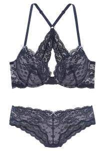 LASCANA Комплект нижнего белья Push-up в темно-синем цвете