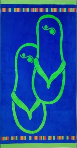 Пляжное полотенце Gözze "FlipFlop", (1 шт.), банное полотенце, с рисунком, чистый хлопок 90х180 см (1 шт.), зеленый/синий