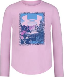 Детская футболка Under Armour с коротким рукавом, круглым вырезом, легкая и дышащая., Stellar Pink