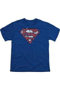 Футболка для мальчиков Superman с эффектом потертости и рваными деталями Gildan, синий