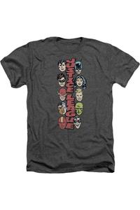DC Comics Stacked Justice Adult Heather Tee / Футболка Gildan, цвет charcoal