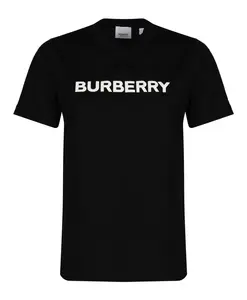 Хлопковая футболка с логотипом Burberry, черный