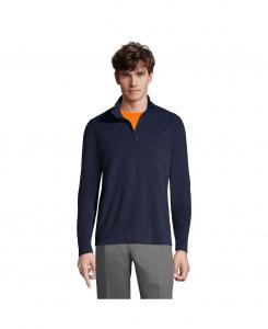 Школьная форма, мужская легкая флисовая куртка-пуловер с молнией на четверть Lands' End