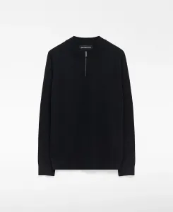 Мужской джемпер с воротником Перкинса на молнии Adolfo Dominguez, черный