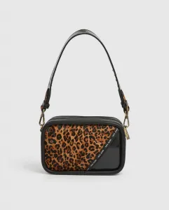 Женская сумка-камера Keyra Leo с комбинированным передом с анималистическим принтом, однотонным оттенком и логотипом Pepe Jeans, черный