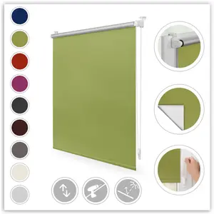 LICHTBLICK ORIGINAL рулонная штора с боковым подъемом «Klemmfix термозащита», затемнение, энергосберегающее покрытие Pearl Reflex, без сверления, свободно висит, с термопокрытием, цвет grün + grün
