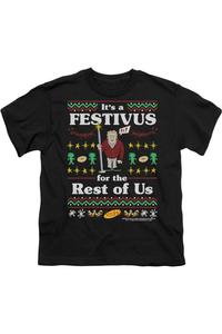 Футболка с коротким рукавом для детей Seinfeld Festive Festivus Gildan, черный