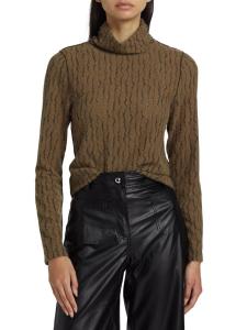 Текстурированный топ с волнистым воротником If Only Studio, оливковый