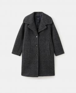 Женское клетчатое пальто из шерстяной смеси MANGO, Gray