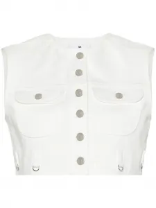 Укороченный джинсовый жилет Courrèges, белый