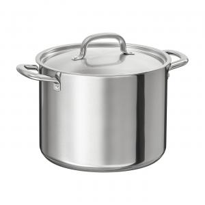 Горшок с крышкой IKEA, 8.0 l, цвет stainless steel
