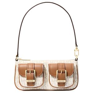 MICHAEL KORS Холщовая сумка через плечо малого размера женская ванильно-белая