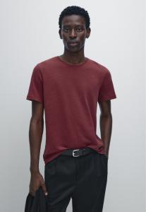 Футболка Massimo Dutti LIGHTWEIGHT SHORT SLEEVE MELANGE , Red