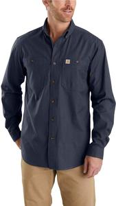 Carhartt мужская рубашка с длинным рукавом, модель Rugged Flex, свободный крой, из средневесового полотна, Navy