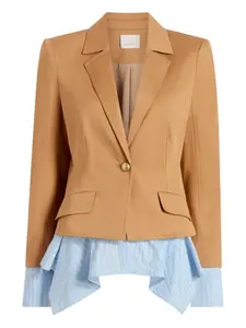 Однобортный жакет Shilo с оборками Cinq A Sept, коричневый