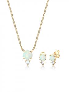 Elli Колье Schmuckset 925 Sterling Silber in Gold