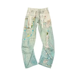 Джинсы Acne Studios 2006 Relaxed Fit Jeans, White/Green