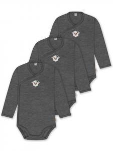 Normani Outdoor Sports Набор из 3 детских боди из мериносовой шерсти антрацитового цвета