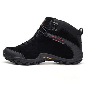 MODE FULL Амортизирующие противоскользящие износостойкие водонепроницаемые поддерживающие ударопрочные высокие треккинговые ботинки мужские черные, цвет Black