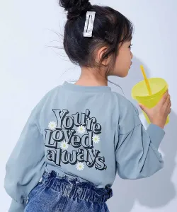 Детская футболка с длинными рукавами и крупным силуэтным принтом Devil Lab, 100% хлопок, весна/лето 2016 Devirock, цвет 015-Flower 2-Mist Blue