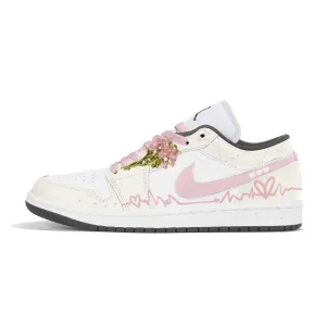 Jordan Кроссовки Air 1 Low Heartbeat Melody устойчивые к истиранию низкие винтажные баскетбольные Unisex Pink
