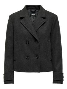 ONLY Классический короткий двубортный блейзер для осени. Темно-серый цвет
