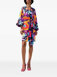 Платье с объемными рукавами TWINSET, фиолетовый