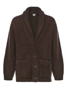 Кардиган на пуговицах с V-образным вырезом Eleventy, коричневый