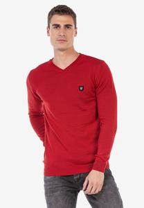 Свитер с V-образным вырезом CIPO & BAXX, красный